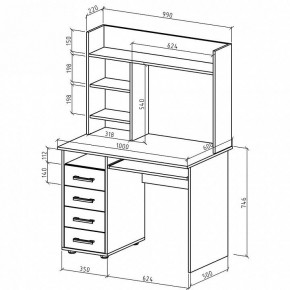 Стол письменный Остин в Белоярском - beloyarskiy.mebel24.online | фото 3