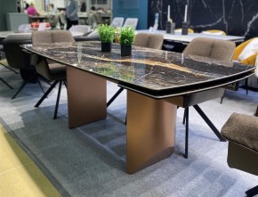 Стол ПУАНТО 200 TITANIUM LAWA NERO, керамика / МЕДЬ каркас М-City в Белоярском - beloyarskiy.mebel24.online | фото 2