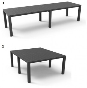Стол раскладной Джули (Julie Double table 2 configurations) Графит в Белоярском - beloyarskiy.mebel24.online | фото