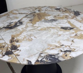 Стол TERAMO 135 GLOSS GRAND JADE SOLID CERAMIC, керамика, поворотн.механизм / Черный каркас, ®DISAUR в Белоярском - beloyarskiy.mebel24.online | фото 4