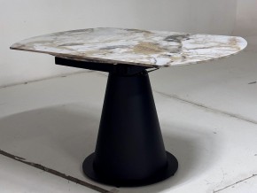 Стол TERAMO 135 GLOSS GRAND JADE SOLID CERAMIC, керамика, поворотн.механизм / Черный каркас, ®DISAUR в Белоярском - beloyarskiy.mebel24.online | фото 9