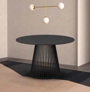 Стол TERNI 120 MATT BLACK MARBLE SOLID CERAMIC Черный мрамор матовый, керамика /Черн.каркас, ®DISAUR в Белоярском - beloyarskiy.mebel24.online | фото 2