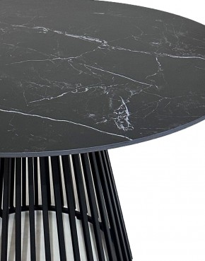 Стол TERNI 120 MATT BLACK MARBLE SOLID CERAMIC Черный мрамор матовый, керамика /Черн.каркас, ®DISAUR в Белоярском - beloyarskiy.mebel24.online | фото 4