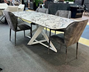Стол VICENZA 220 BULGARI WHITE, керамика / белый, ®DISAUR в Белоярском - beloyarskiy.mebel24.online | фото 2