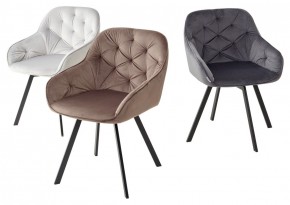 Стул GALE 360 град. поворот. BLUVEL-03 LIGHT GREY, велюр/ черный каркас, М-City в Белоярском - beloyarskiy.mebel24.online | фото 2