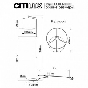 Торшер Citilux Тевин CL806031 в Белоярском - beloyarskiy.mebel24.online | фото 3