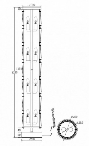 Торшер Maytoni Puntes MOD043FL-08G в Белоярском - beloyarskiy.mebel24.online | фото 3