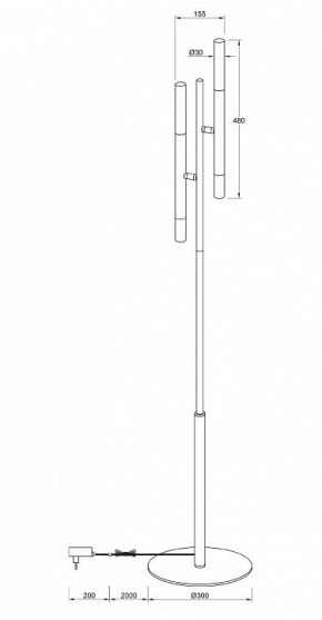 Торшер Maytoni Vigo MOD070FL-02B в Белоярском - beloyarskiy.mebel24.online | фото 3