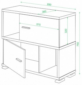 Тумба комбинированная Домино СБ-30/2 в Белоярском - beloyarskiy.mebel24.online | фото 2