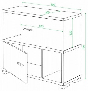 Тумба комбинированная СБ-30/2 в Белоярском - beloyarskiy.mebel24.online | фото 2