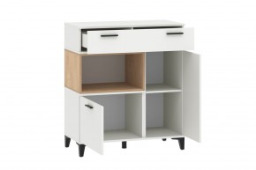 Тумба НМ 013.80 "Bergen" (Белый/Дуб бунратти) в Белоярском - beloyarskiy.mebel24.online | фото 2
