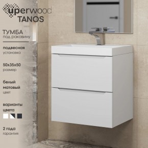 Тумба под раковину Uperwood Tanos 50 см, подвесная, белая матовая в Белоярском - beloyarskiy.mebel24.online | фото 6
