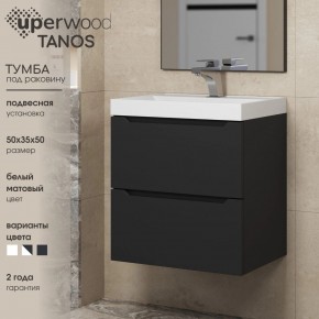 Тумба под раковину Uperwood Tanos 50 см, подвесная, черная матовая в Белоярском - beloyarskiy.mebel24.online | фото 4