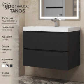 Тумба под раковину Uperwood Tanos 70 см, подвесная, черная матовая в Белоярском - beloyarskiy.mebel24.online | фото 3