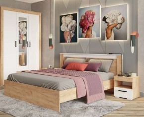 Тумба прикроватная Адель дуб крафт золотой/белый в Белоярском - beloyarskiy.mebel24.online | фото 3