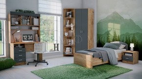 МАРТИНА Тумба прикроватная (Графит/Дуб крафт) в Белоярском - beloyarskiy.mebel24.online | фото 2