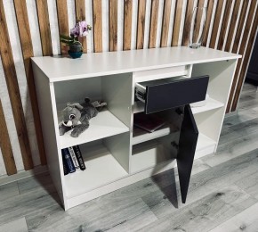 Тумба ТВ малая Парус (Белый/Графит) в Белоярском - beloyarskiy.mebel24.online | фото 2