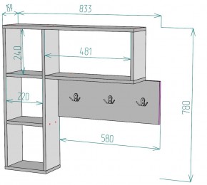 Вешалка настенная для одежды V28 в Белоярском - beloyarskiy.mebel24.online | фото 2