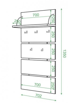 Вешалка настенная Домино СТ-50 в Белоярском - beloyarskiy.mebel24.online | фото 2