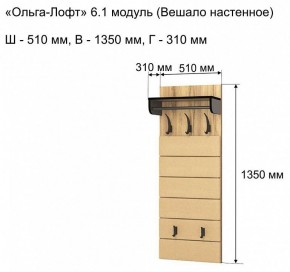 Вешалка-полка Ольга-лофт 6.1 в Белоярском - beloyarskiy.mebel24.online | фото 3