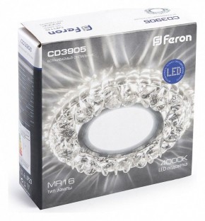 Встраиваемый светильник Feron CD3905 41827 в Белоярском - beloyarskiy.mebel24.online | фото