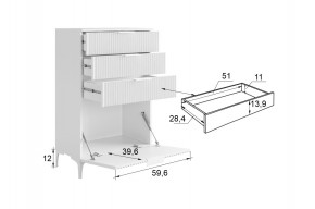 ЗЕФИР Гостиная К2 (белое дерево/черный муар) в Белоярском - beloyarskiy.mebel24.online | фото 3